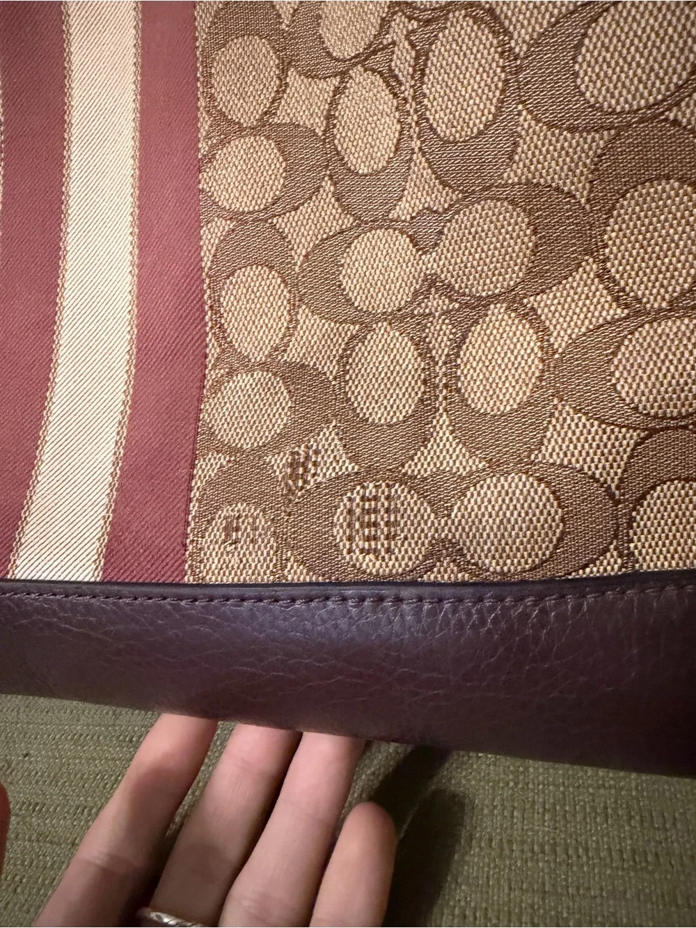 Coach Dempsey Carryall in Signature Jacquard with Stripe (Style C8407)